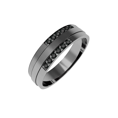 Anel Ouro Negro Paladinado 18K | Verse Joaillerie