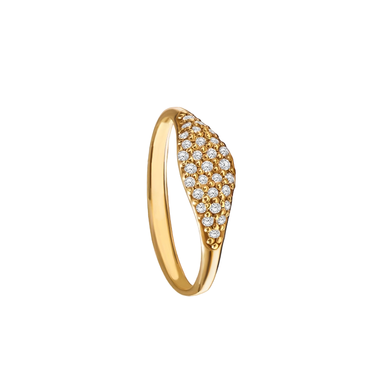 Anel com Diamantes, Ouro Amarelo - SIGNET Diamantes