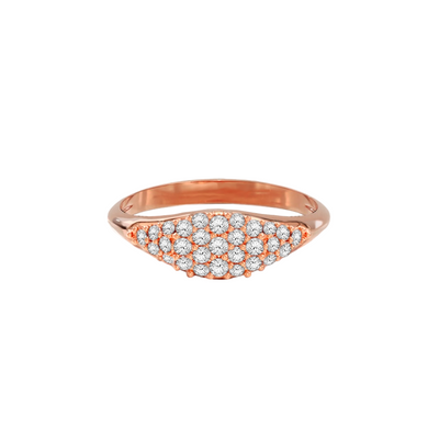 Anel com Diamantes, Ouro Rosa - SIGNET Diamantes